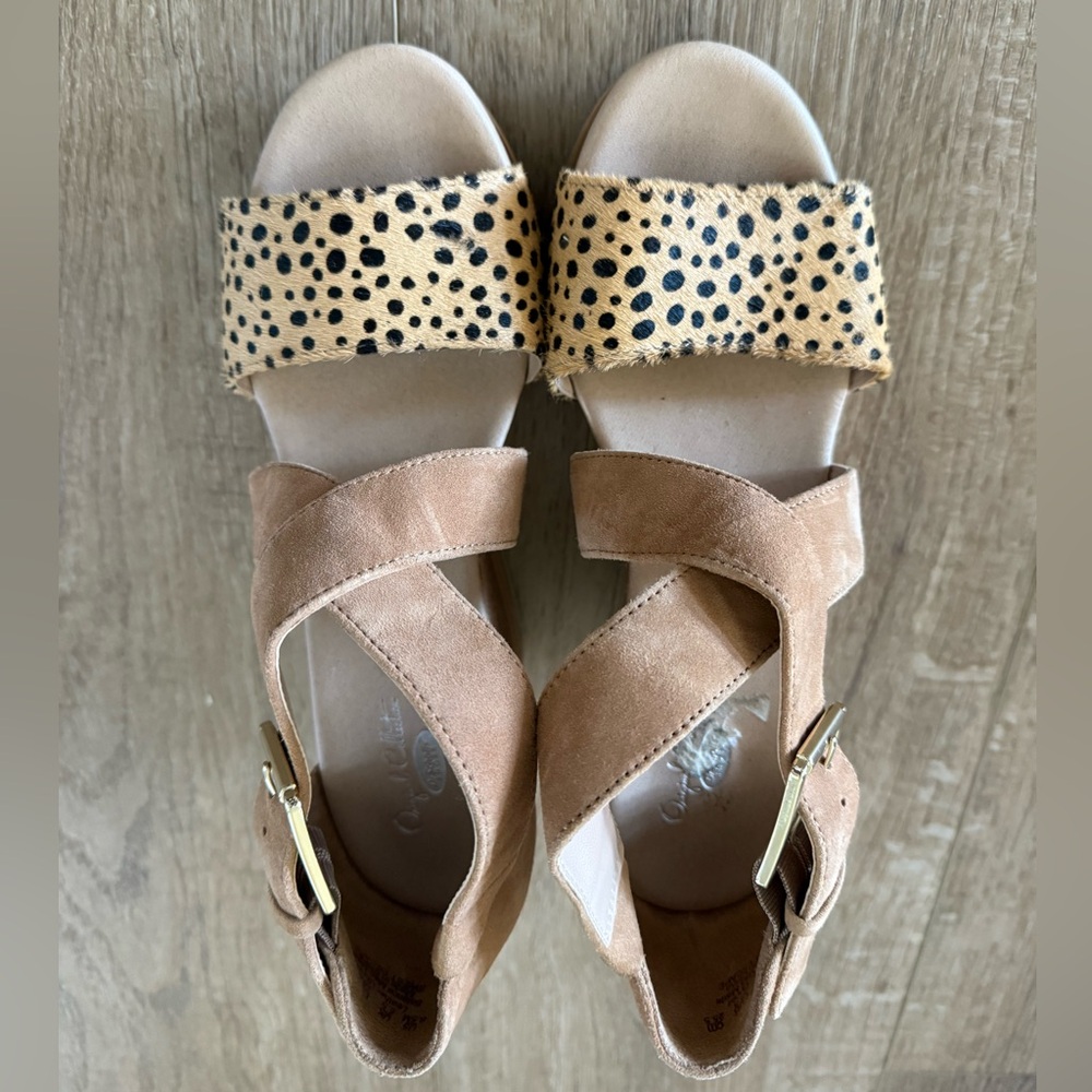 Dr Scholl’s Tan and Leopard Print Women's Sandals